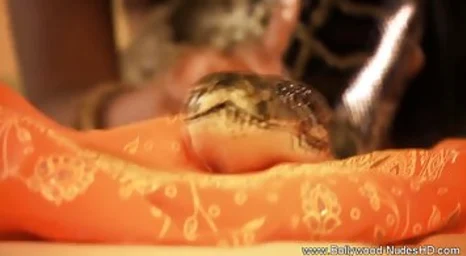 Exotic oriental teenager gets her puffies swell from frolicking with her humungous pet snake on the couch