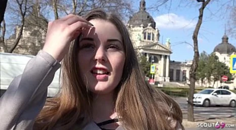 GERMAN SCOUT - 18yr YOUTHFUL CURVACEOUS YAM-SIZED KNOCKERS STUDENT LUCIE PICKUP AND PENETRATE