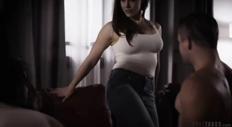 Chanel Preston predominates step-step-sister Evelyn Claire with her puny mitts and deep-throats her step-mother's enormous meatpipe