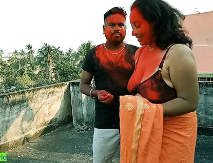 Steamy Tamil duo indulges in a muddy chat and rear end-fashion act at Holi jamboree