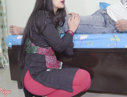 Your Priya's Indian maid pumps out while getting penetrated stiff in a naughty cowgirl rail