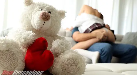 Diminutive college girl Athena Heart can't fight back Chad Milky's monster beef whistle on Valentine's Day