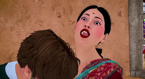 The lonely Indian lady satisfies her desire with the landlord's man in Hindi